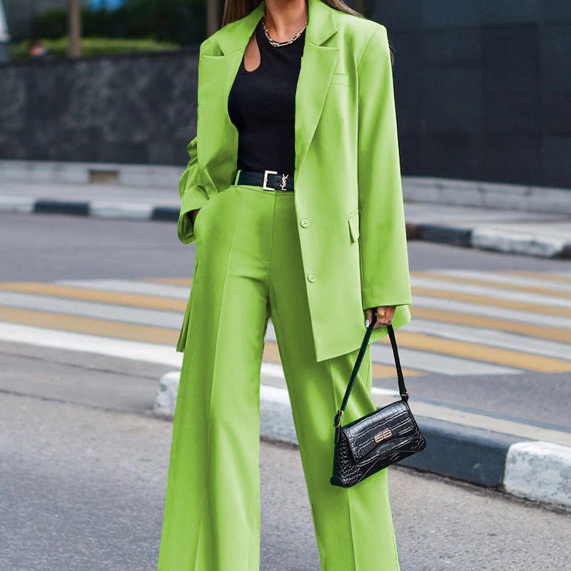 Damen Oversized Blazer und Weite Hose Kombination Heidi-Mode - Image 7