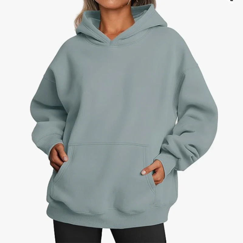 Damen Oversized Kapuzenpullover Aus Weichem Baumwollmix mit Praktischen Taschen Heidi-Mode - Image 12