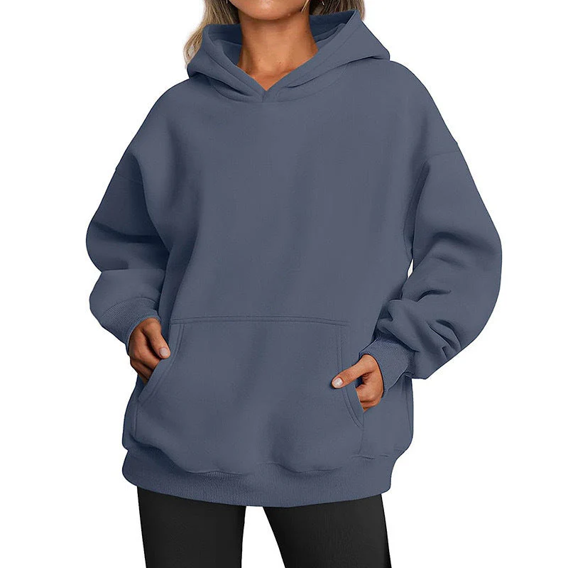 Damen Oversized Kapuzenpullover Aus Weichem Baumwollmix mit Praktischen Taschen Heidi-Mode - Image 13