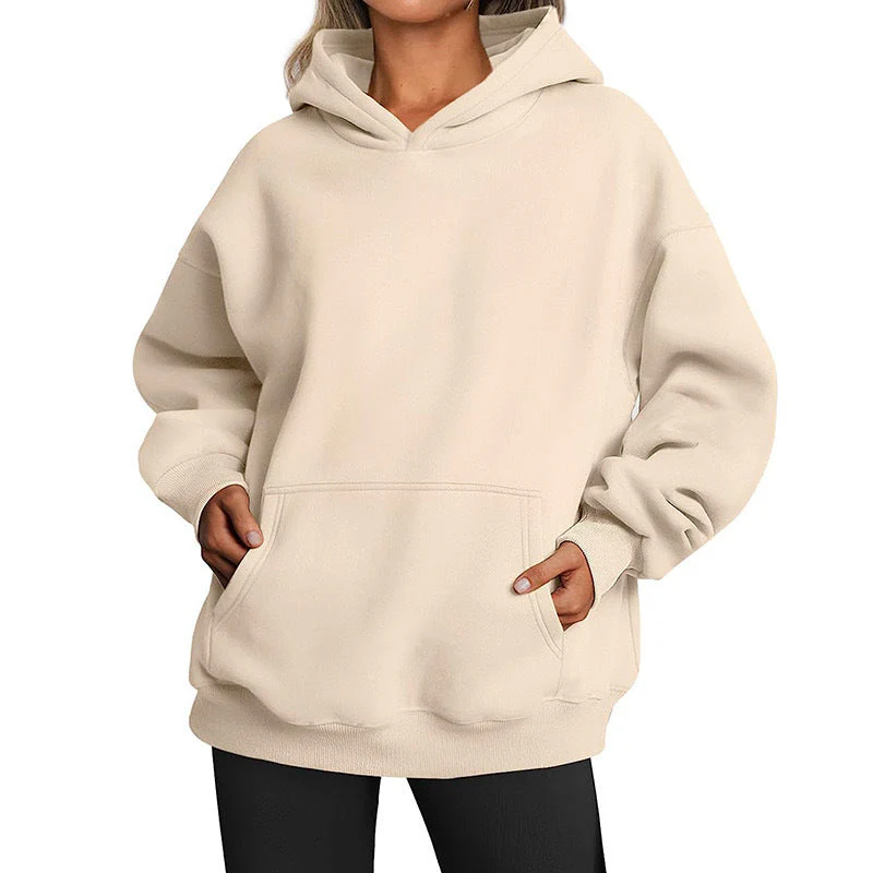 Damen Oversized Kapuzenpullover Aus Weichem Baumwollmix mit Praktischen Taschen Heidi-Mode - Image 14