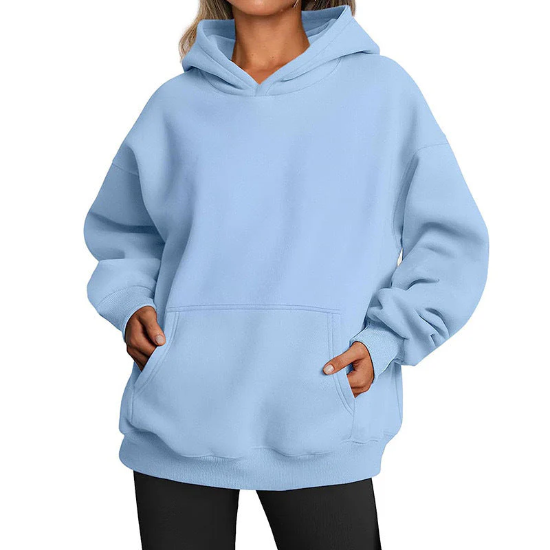 Damen Oversized Kapuzenpullover Aus Weichem Baumwollmix mit Praktischen Taschen Heidi-Mode - Image 17