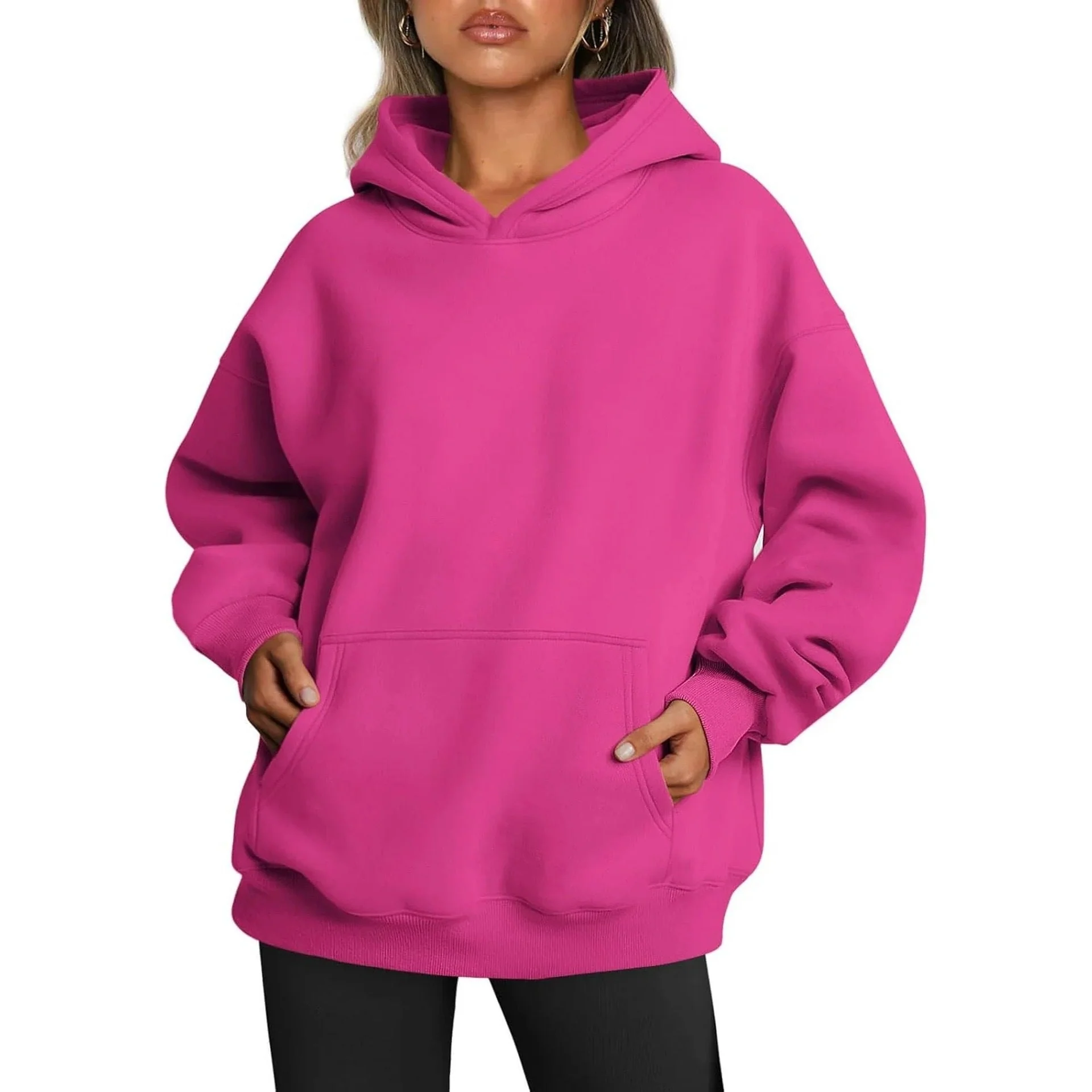 Damen Oversized Kapuzenpullover Aus Weichem Baumwollmix mit Praktischen Taschen Heidi-Mode - Image 18