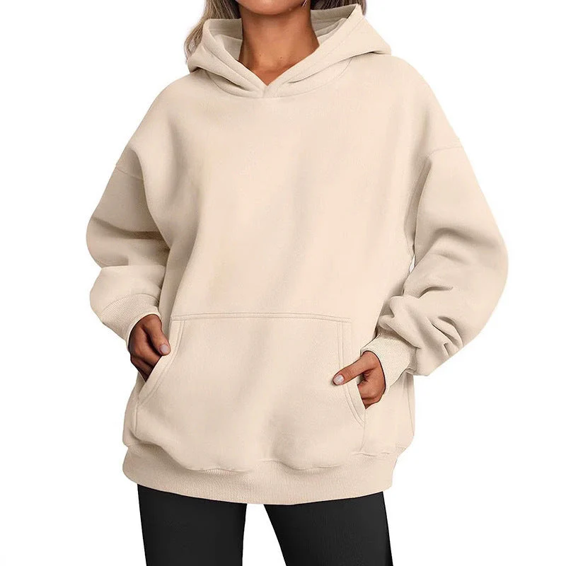 Damen Oversized Kapuzenpullover Aus Weichem Baumwollmix mit Praktischen Taschen Heidi-Mode - Image 3