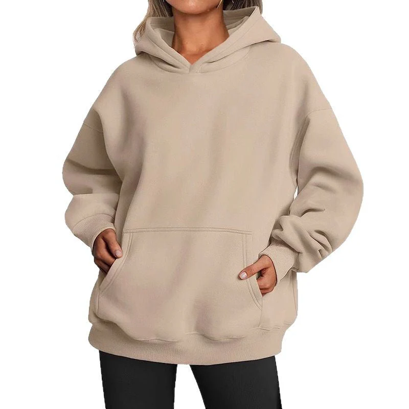 Damen Oversized Kapuzenpullover Aus Weichem Baumwollmix mit Praktischen Taschen Heidi-Mode - Image 5