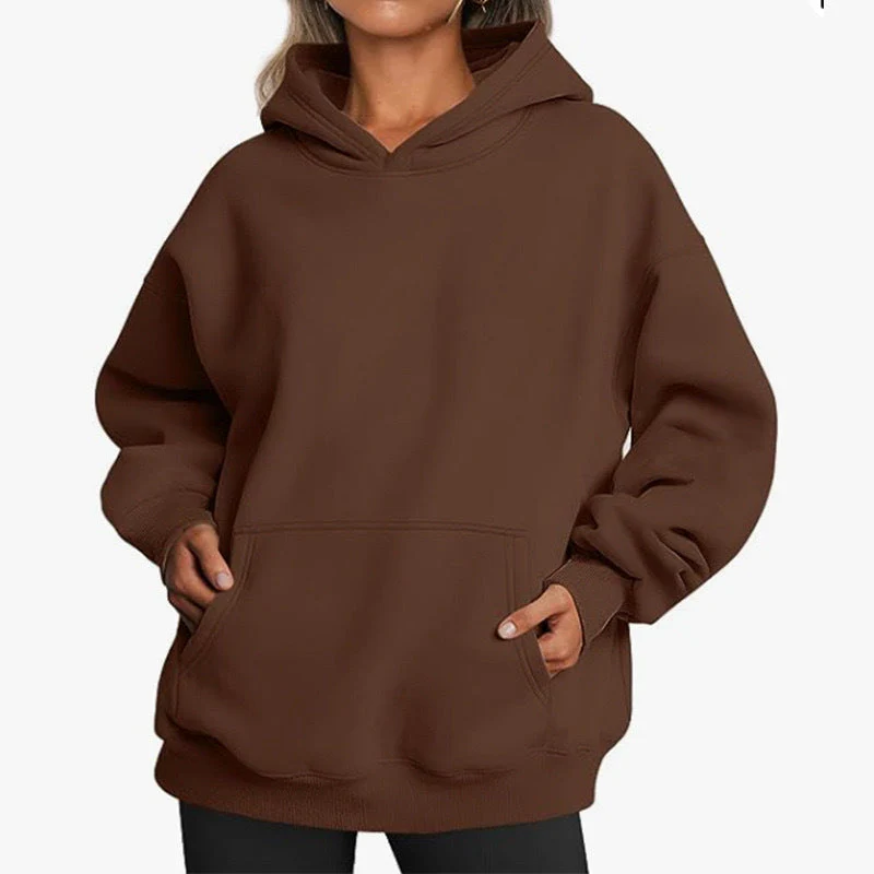 Damen Oversized Kapuzenpullover Aus Weichem Baumwollmix mit Praktischen Taschen Heidi-Mode - Image 6
