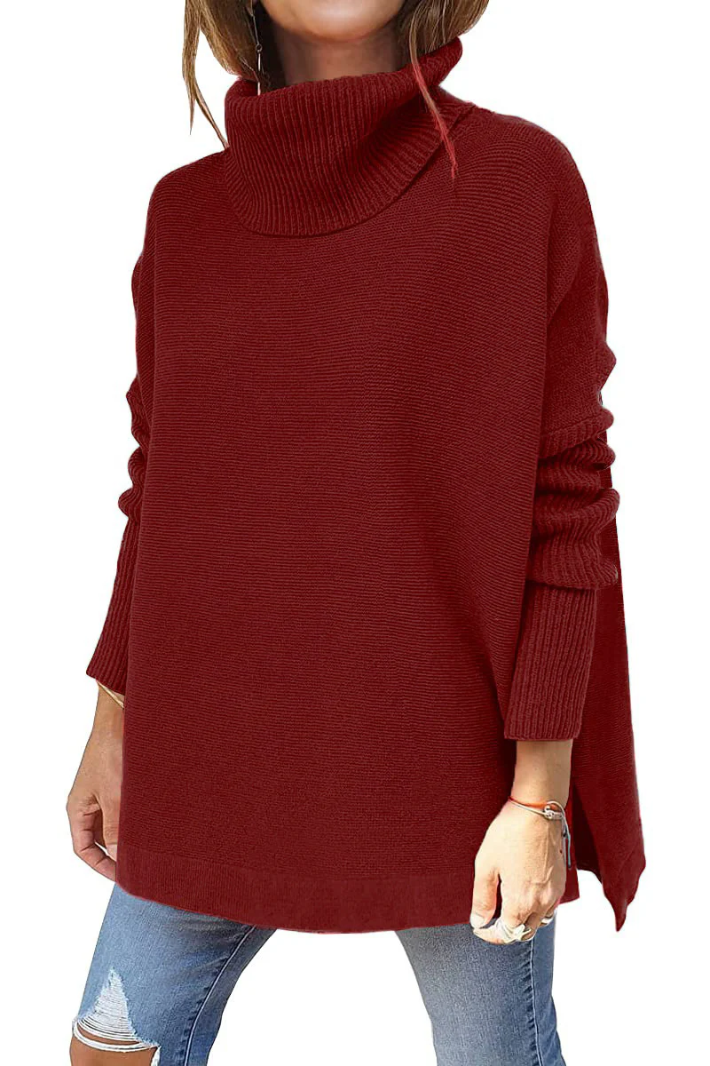 Damen Oversized Rollkragenpullover mit Strukturmuster Heidi-Mode - Image 9