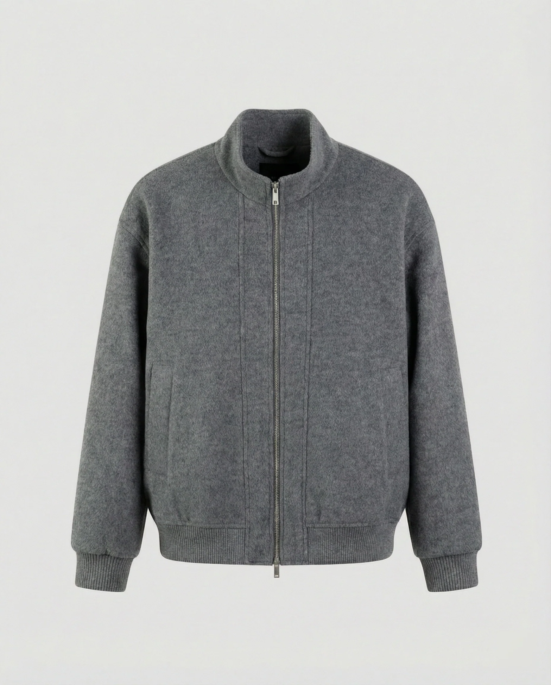 Damen oversized Wollmix-Bomberjacke mit Stehkragen und geripptem Saum Heidi-Mode - Image 6
