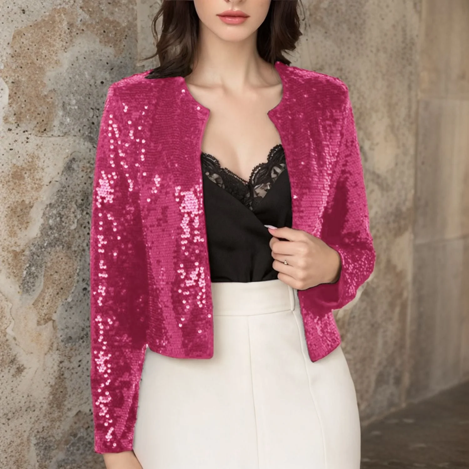 Damen Paillettenjacke Im Modernen Schnitt Heidi-Mode - Image 12