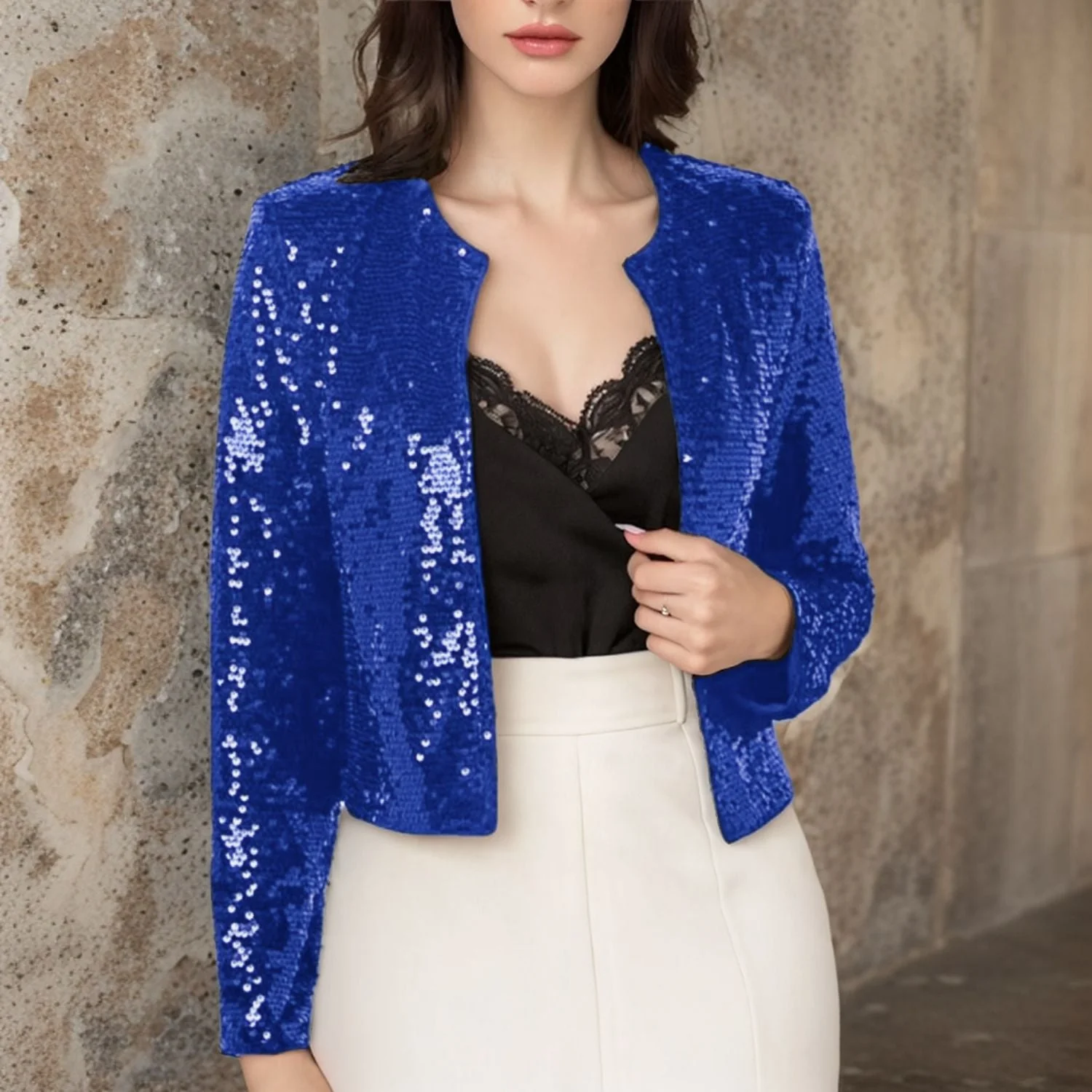 Damen Paillettenjacke Im Modernen Schnitt Heidi-Mode - Image 13