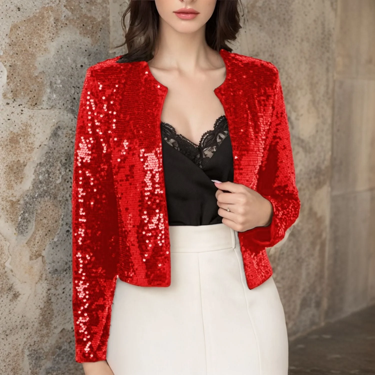 Damen Paillettenjacke Im Modernen Schnitt Heidi-Mode - Image 7