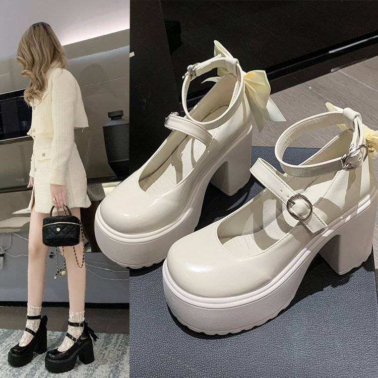 Damen Plateau-Pumps mit dekorativem Riemchen und eleganter Schnalle Heidi Mode - Image 6