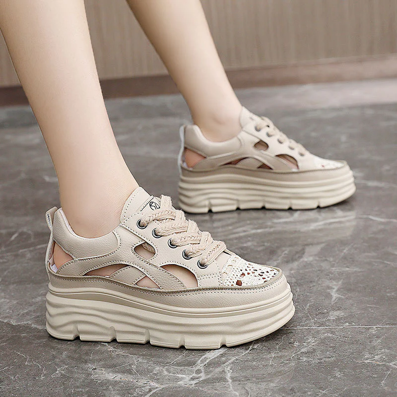 Damen Plateau-Sneaker mit atmungsaktivem Mesh-Obermaterial und modernem Design Heidi Mode - Image 3