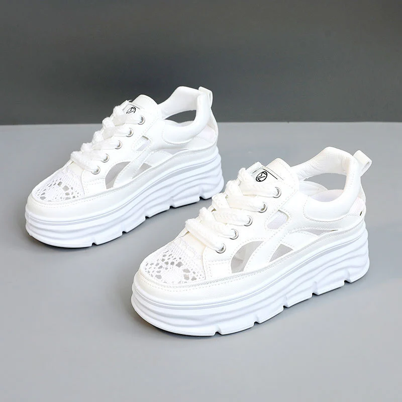 Damen Plateau-Sneaker mit atmungsaktivem Mesh-Obermaterial und modernem Design Heidi Mode - Image 6