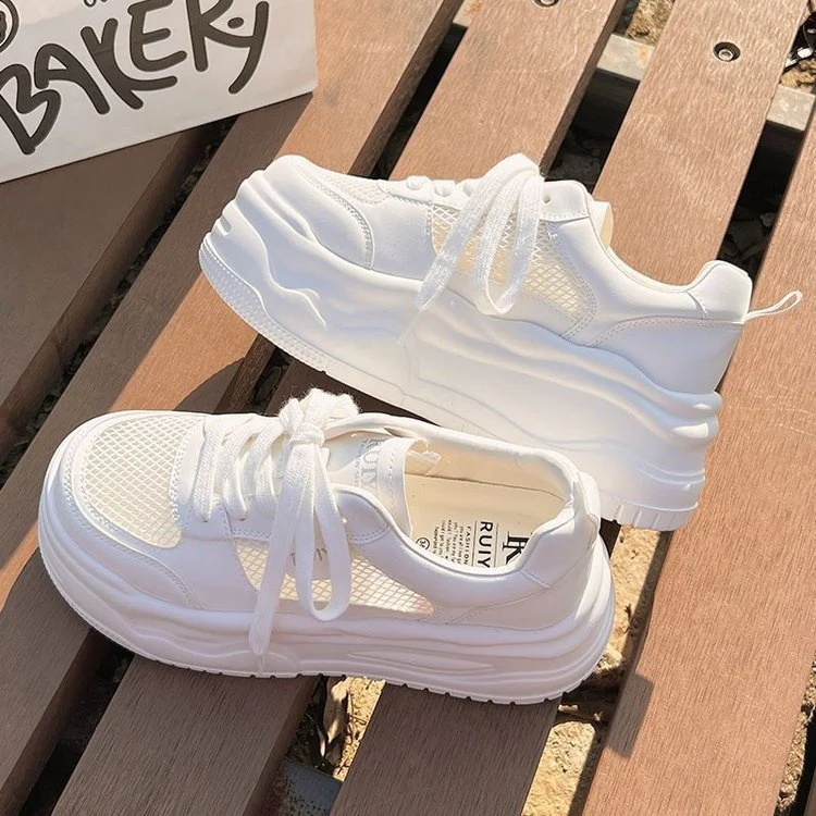 Damen Plateau-Sneaker mit atmungsaktivem Netzmaterial und innovativer Laufsohle Heidi Mode - Image 4