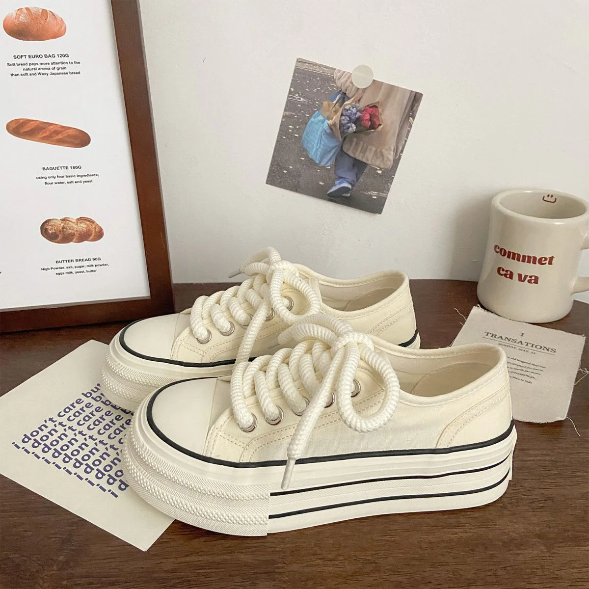 Damen Plateau-Sneaker mit dicker Sohle und stylischem Schnürdesign Heidi Mode - Image 3
