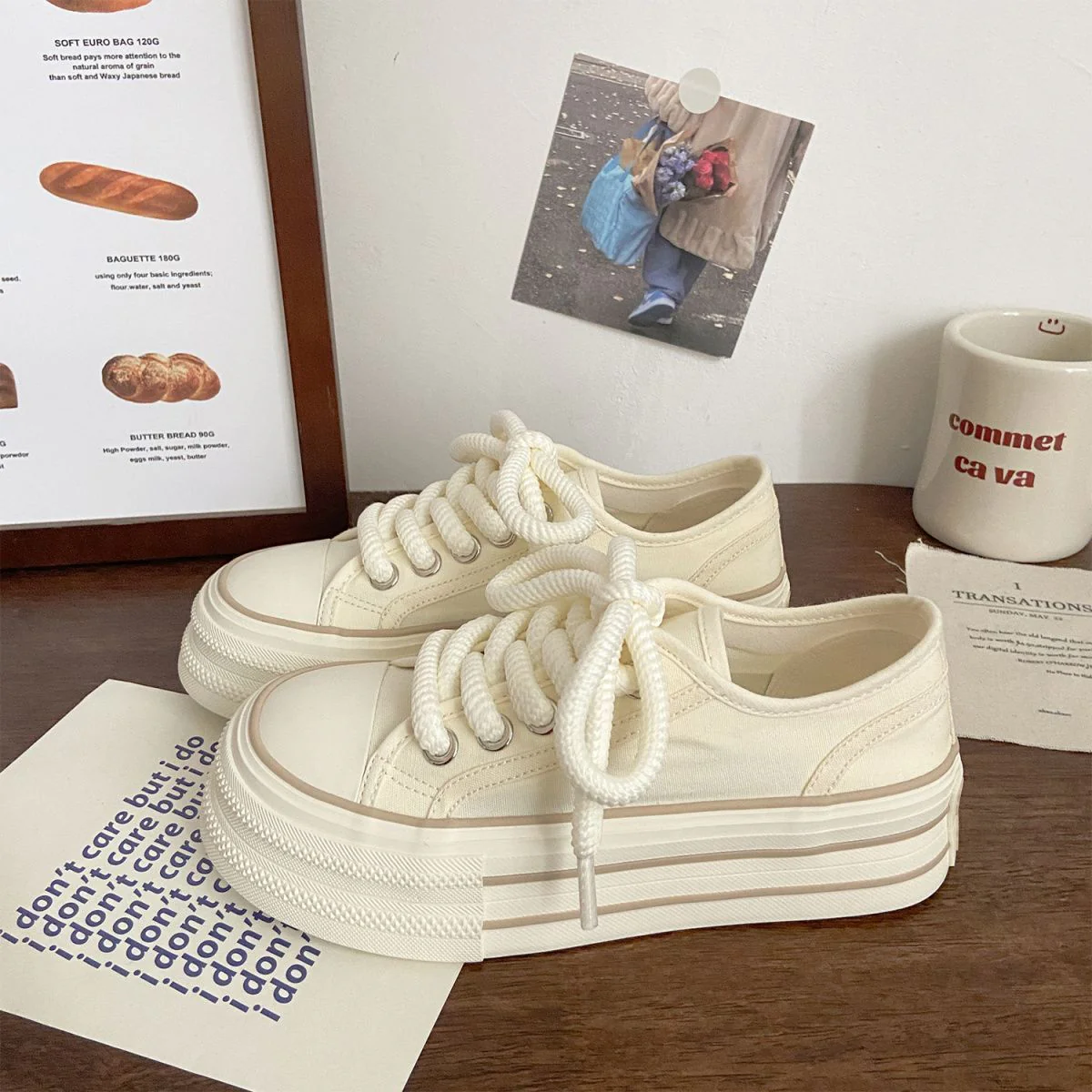 Damen Plateau-Sneaker mit dicker Sohle und stylischem Schnürdesign Heidi Mode - Image 4