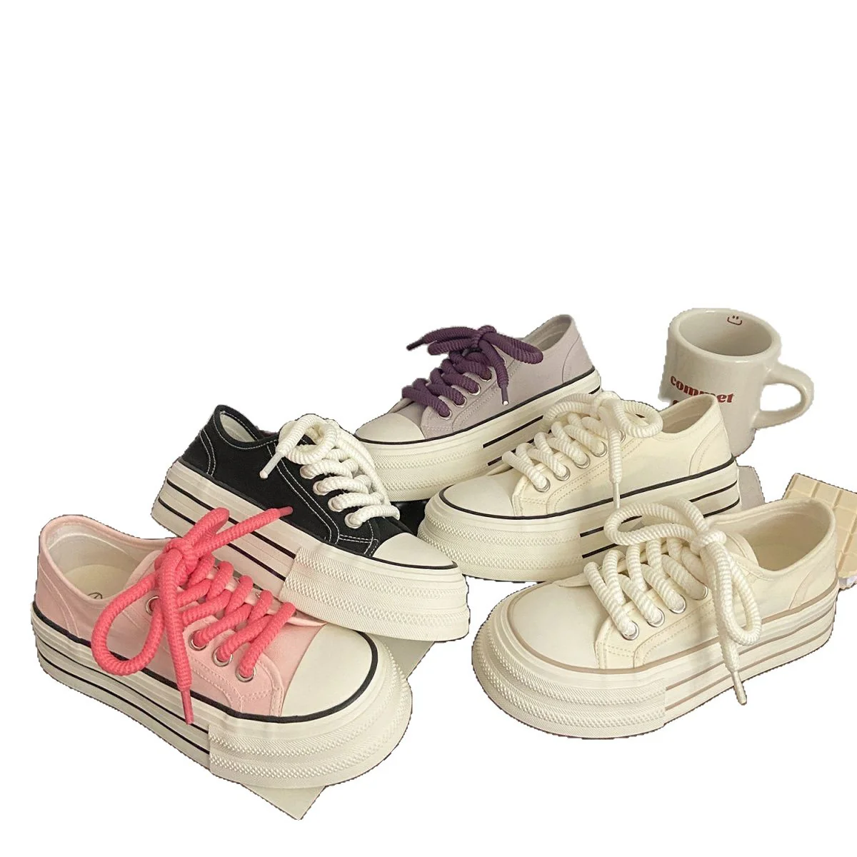 Damen Plateau-Sneaker mit dicker Sohle und stylischem Schnürdesign Heidi Mode - Image 5