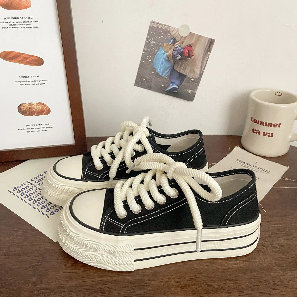 Damen Plateau-Sneaker mit dicker Sohle und stylischem Schnürdesign Heidi Mode - Image 6