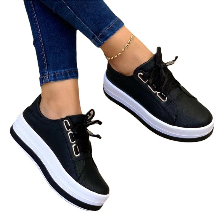 Damen Plateau-Sneaker mit elegantem Metallic-Finish und modischem Schnürsystem Heidi Mode - Image 5
