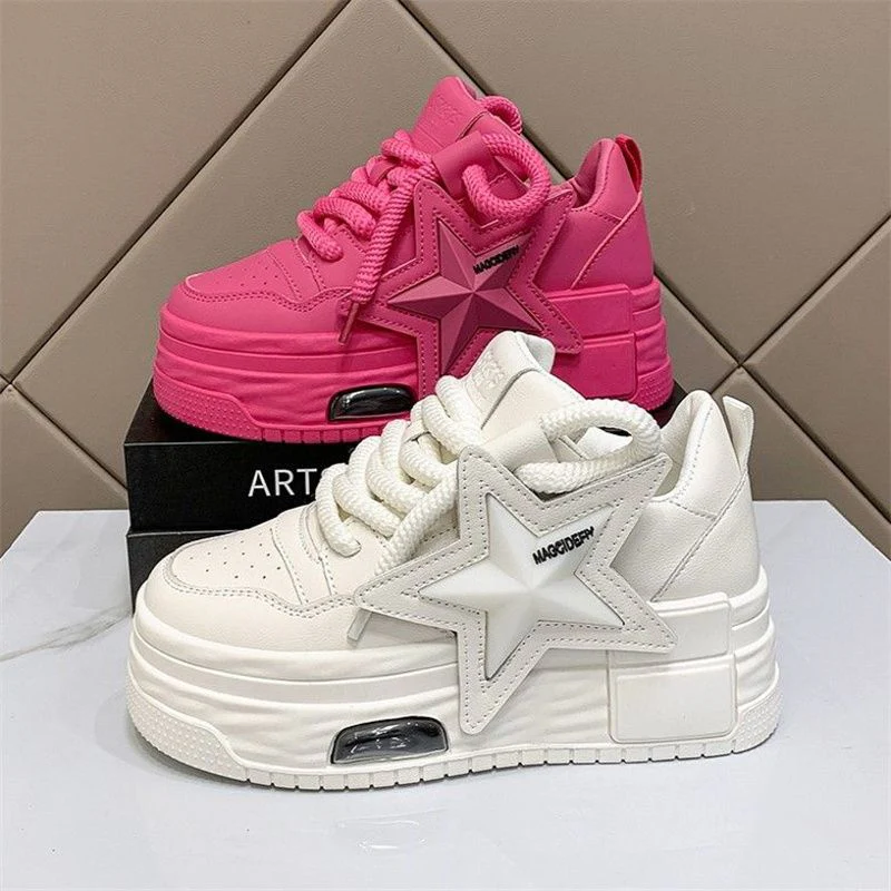 Damen Plateau-Sneaker mit modischem Sternen-Design und dämpfender Sohle Heidi Mode - Image 4