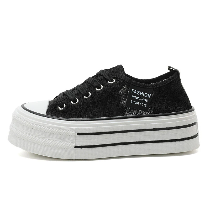 Damen Plateau-Sneaker mit modischem Textil-Obermaterial und rutschfester Sohle Heidi Mode - Image 6