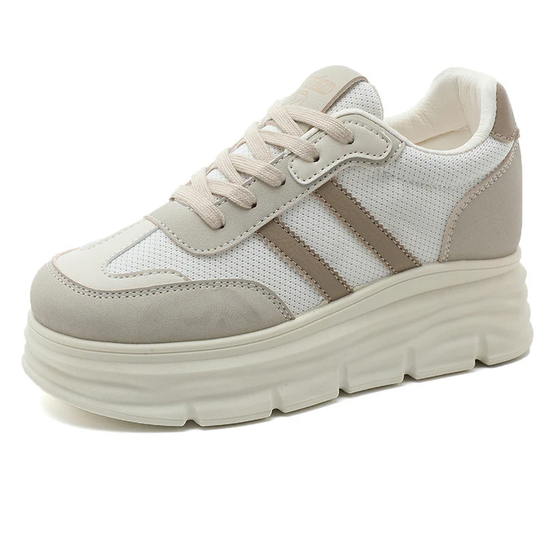 Damen Plateau Sneakers mit atmungsaktivem Mesh-Obermaterial und dämpfender Sohle Heidi Mode - Image 5