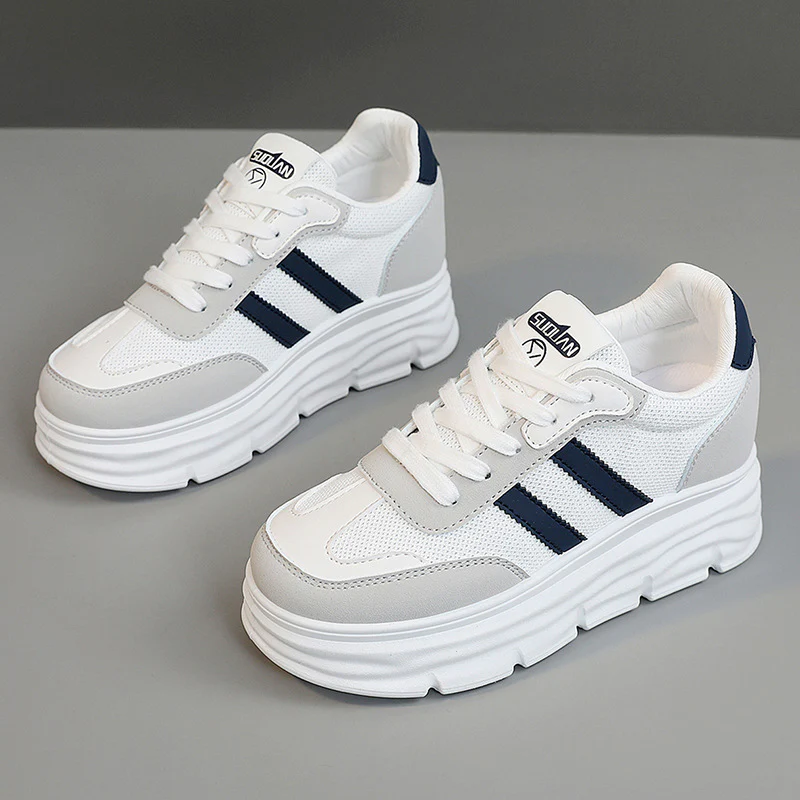 Damen Plateau Sneakers mit atmungsaktivem Mesh-Obermaterial und dämpfender Sohle Heidi Mode - Image 6