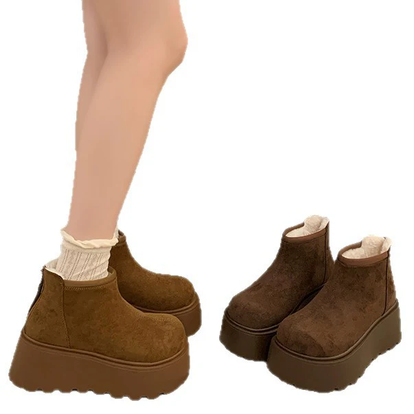 Damen Plateau Stiefeletten mit weichem Veloursleder und rutschfester Sohle Heidi Mode - Image 3