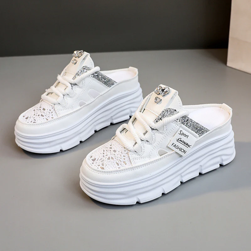 Damen Plateauschlüpfschuhe mit modischem Glitzer-Design Heidi Mode - Image 2