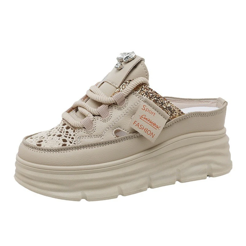Damen Plateauschlüpfschuhe mit modischem Glitzer-Design Heidi Mode - Image 5
