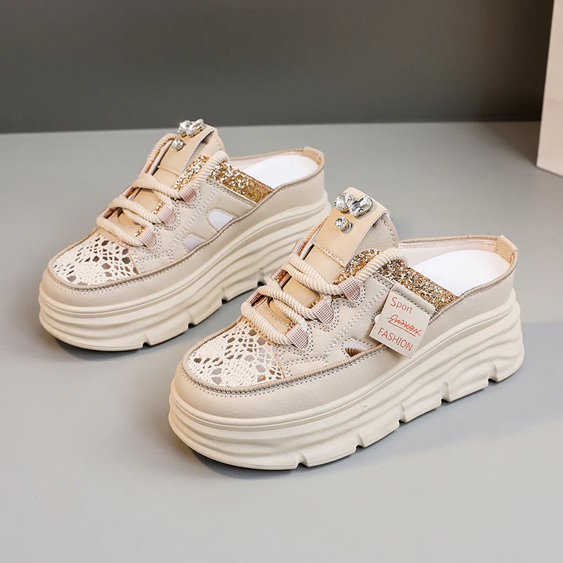Damen Plateauschlüpfschuhe mit modischem Glitzer-Design Heidi Mode - Image 6