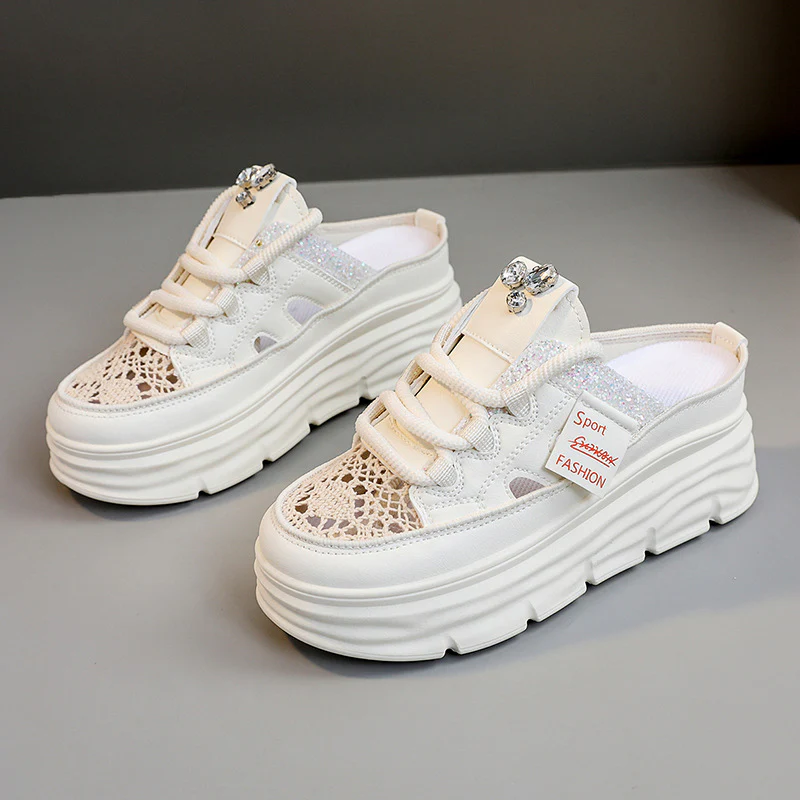 Damen Plateauschlüpfschuhe mit modischem Glitzer-Design Heidi Mode - Image 7