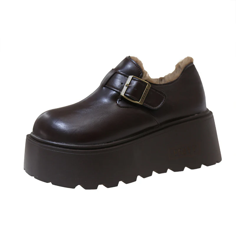 Damen Plattform Clogs mit luxuriösem Kunstfell-Innenfutter und stylischem Riemen Heidi Mode - Image 7