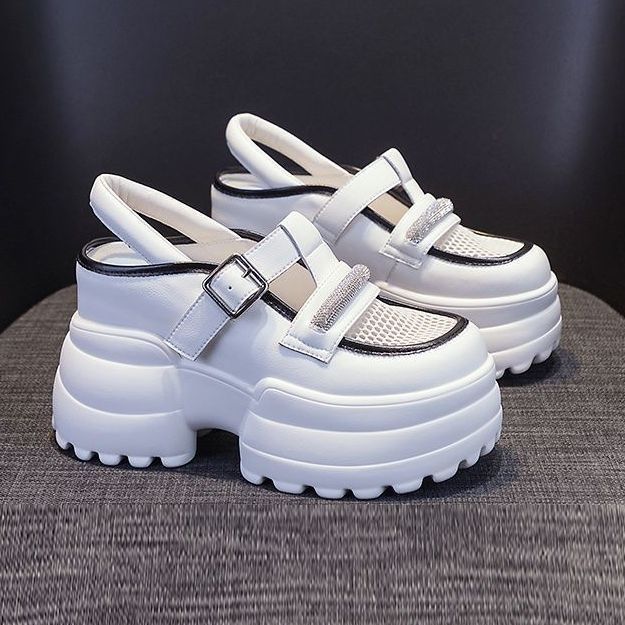 Damen Plattform-Sandalen mit doppelt verstellbarem Riemen und rutschfester Sohle Heidi Mode