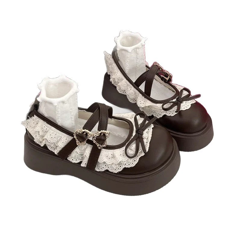 Damen Plattform-Sandalen mit verspieltem Spitzendetail und elegantem Riemenverschluss Heidi Mode - Image 5
