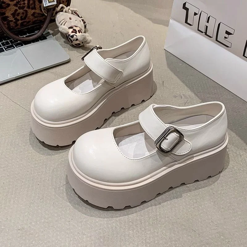 Damen Plattform-Schuhe mit Riemen und modischer Schnalle Heidi Mode - Image 3