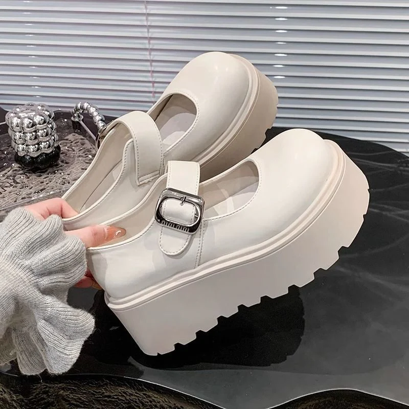 Damen Plattform-Schuhe mit Riemen und modischer Schnalle Heidi Mode - Image 6