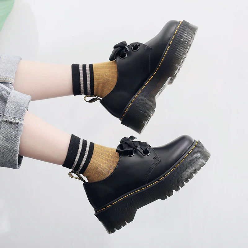 Damen Plattform-Schuhe mit Satin-Band und rutschfester Sohle Heidi Mode - Image 2