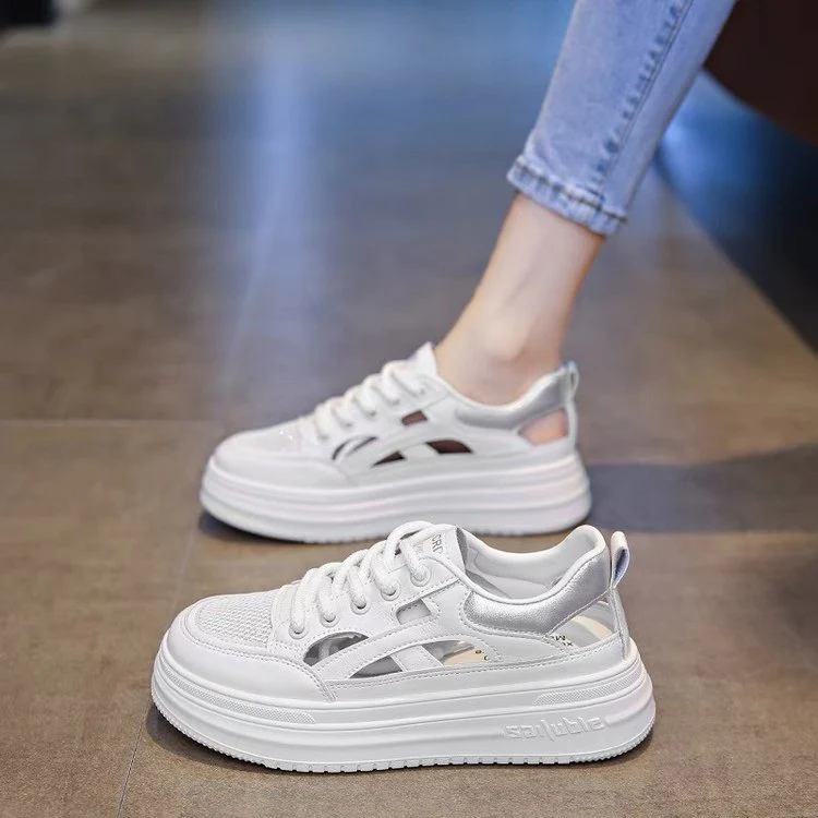 Damen Plattform-Sneaker mit atmungsaktivem Obermaterial und trendiger Sohlentechnologie Heidi Mode