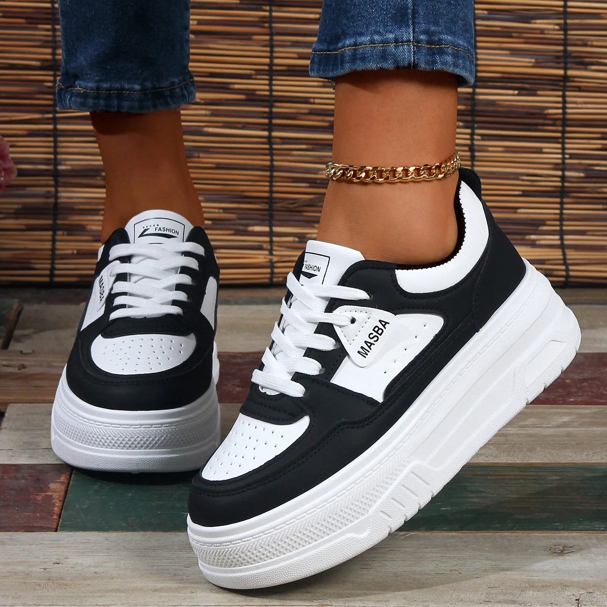 Damen Plattform-Sneaker mit modischem Design und dämpfender Sohle Heidi Mode - Image 4