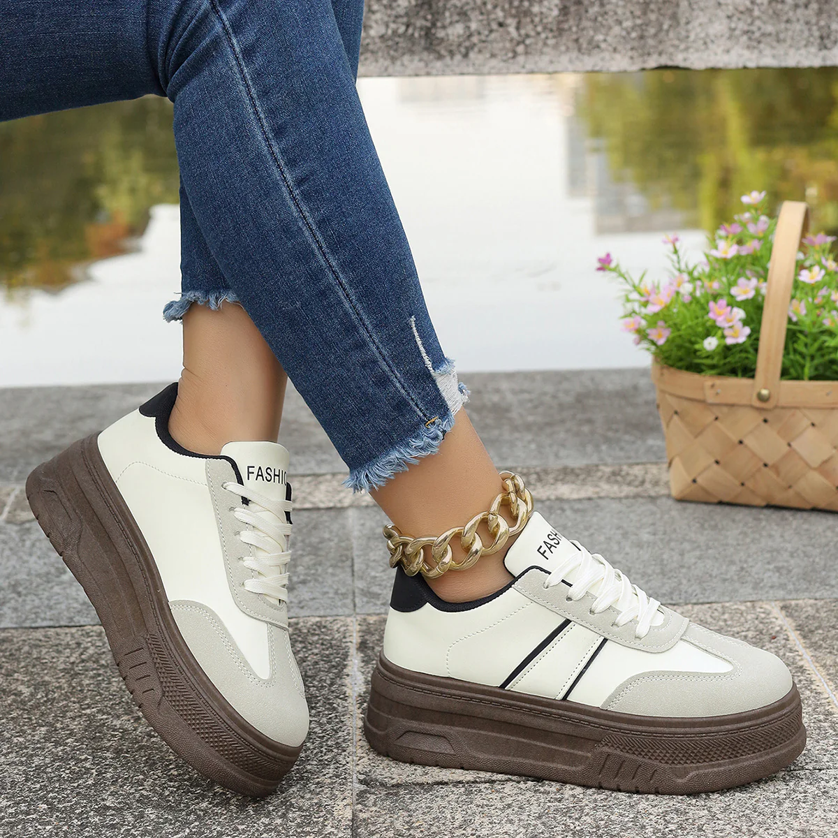 Damen Plattform-Sneaker mit modischem Design und hohem Tragekomfort Heidi Mode - Image 3