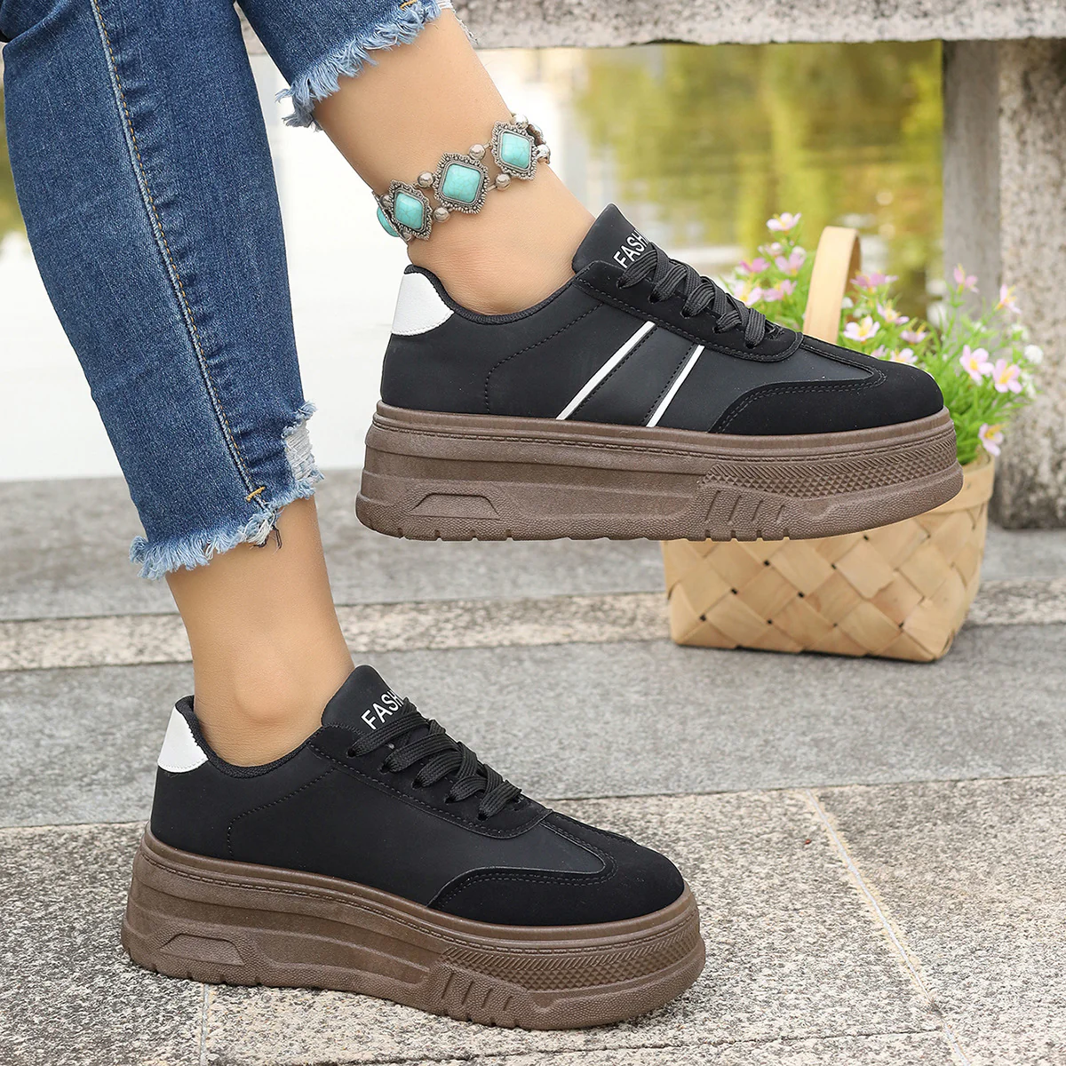 Damen Plattform-Sneaker mit modischem Design und hohem Tragekomfort Heidi Mode - Image 4