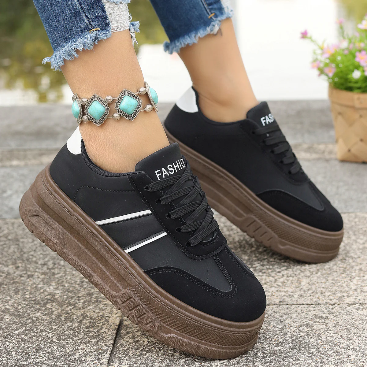 Damen Plattform-Sneaker mit modischem Design und hohem Tragekomfort Heidi Mode - Image 6