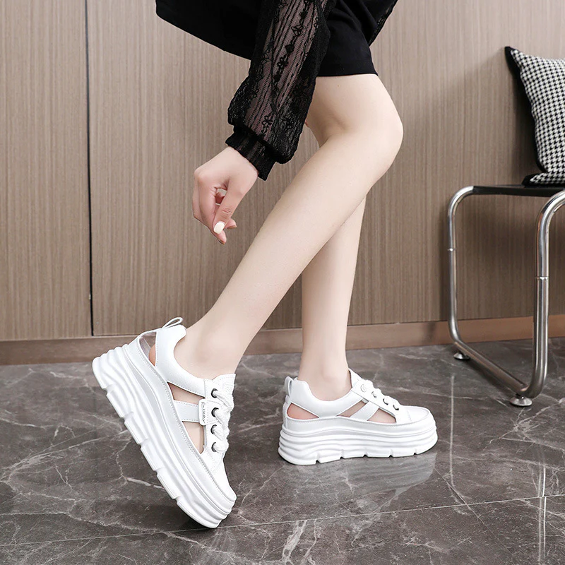 Damen Plattform Sneakers mit atmungsaktiver Mesh-Oberfläche und trendiger Dämpfung Heidi Mode - Image 4