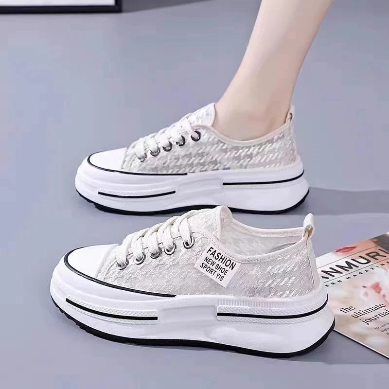 Damen Plattform Sneakers mit modischer Textil-Oberfläche und bequemer Dämpfung Heidi Mode - Image 7