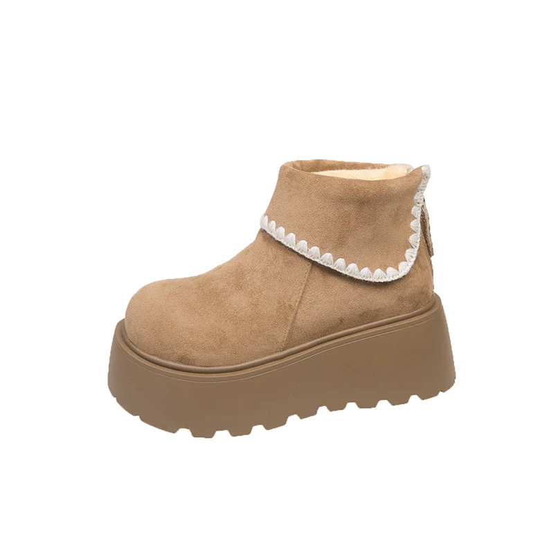 Damen Plattformstiefel mit warmem Innenfutter und dekorativem Abschlusssaum Heidi Mode - Image 6