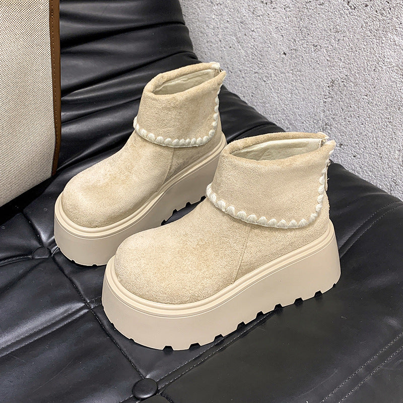 Damen Plattformstiefel mit warmem Innenfutter und dekorativem Abschlusssaum Heidi Mode - Image 8