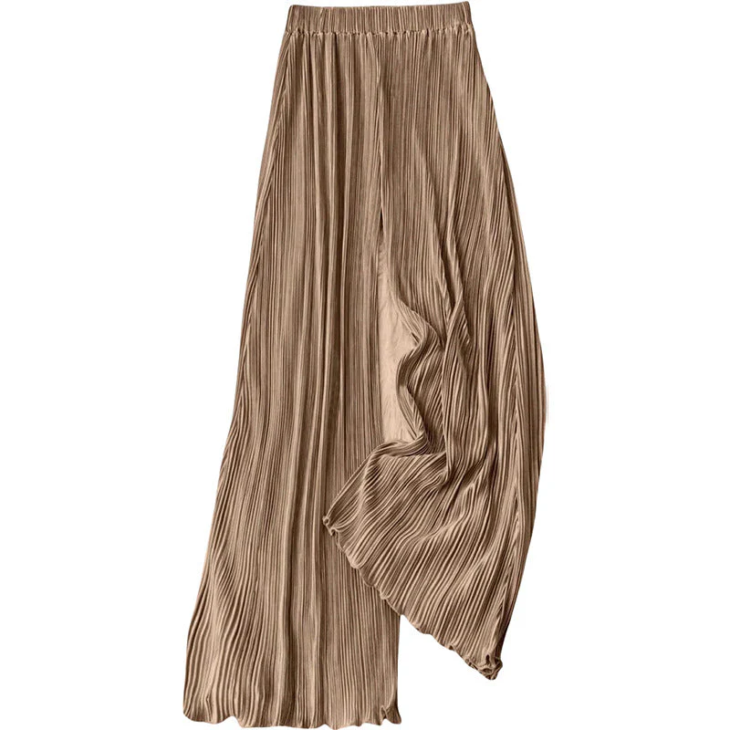 Damen Plissierte Sommerhose mit Hohem Bund und Elastischem Taillenbund Heidi-Mode - Image 7