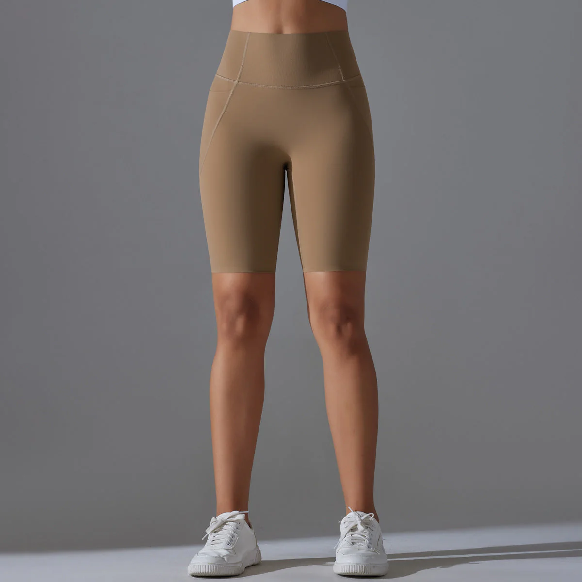 Damen Rad-Shorts mit Hohem Bund und Praktischen Seitentaschen Heidi-Mode