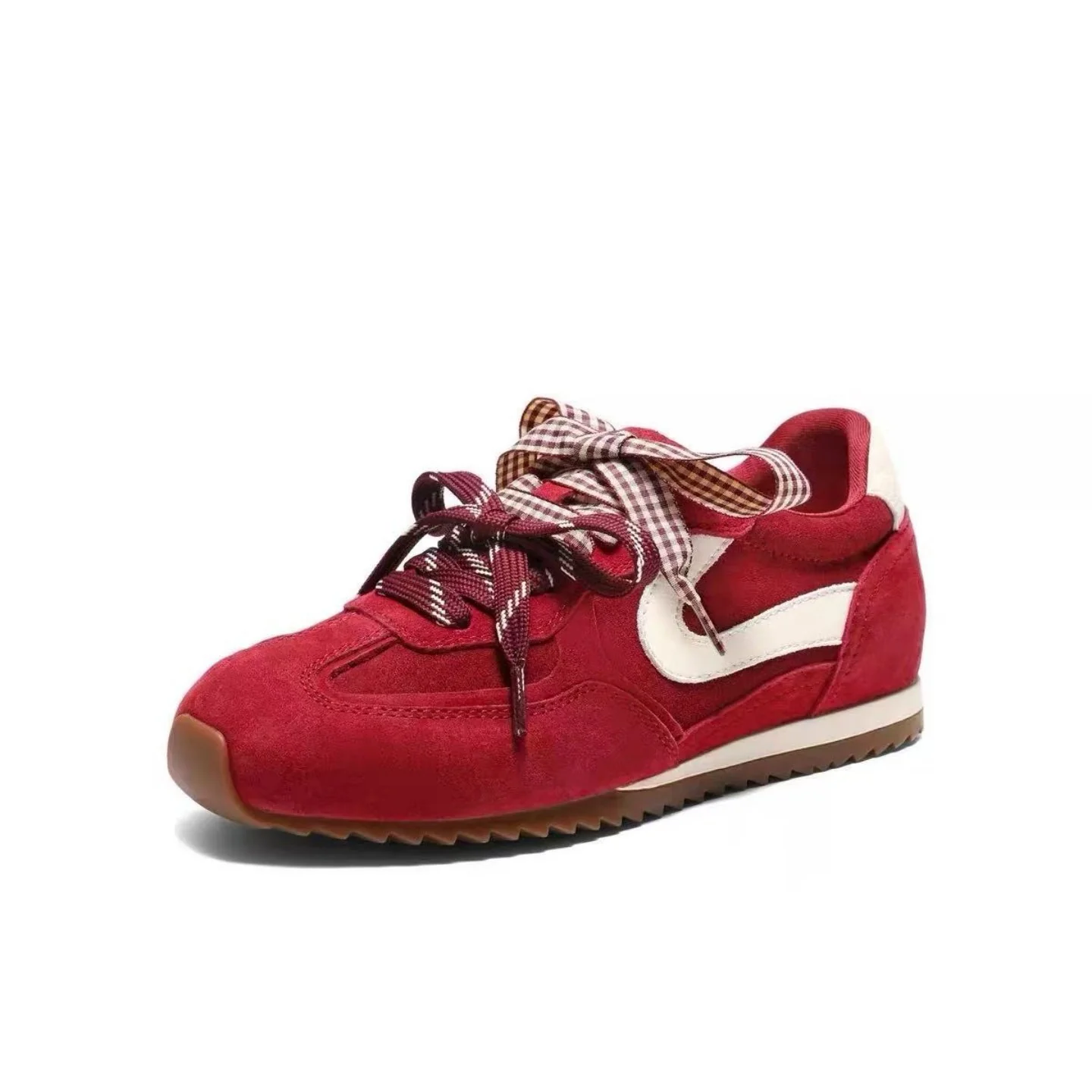Damen Retro Sneakers mit hochwertigem Wildleder und modischem Riemen Heidi Mode